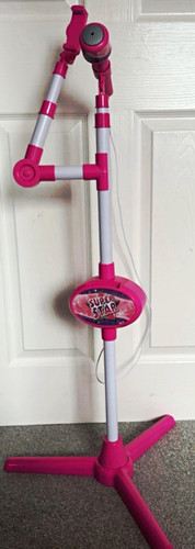 Pink kids toy microphone - toy, stand
